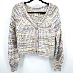 NWT Jessica Simpson Cropped Cardigan Pastel Stripes Medium Soft Girl Cottagecore
